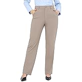 Bamans Dress Pants Women Work Business Pants Tummy Control Office Straight Leg Trousers High Waisted Ladies Slacks