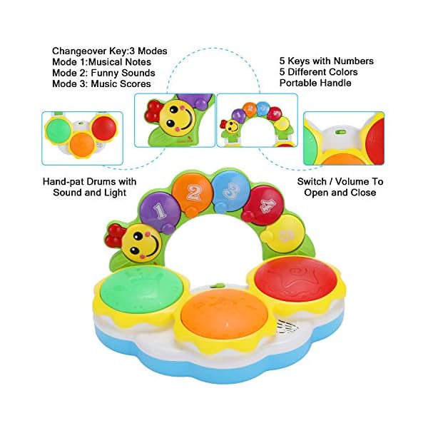 EPCHOO-Baby-Musical-Instruments-Toys-Early-Education-Baby-Drum-Kit-Baby-Drum-Hand-Pat-Toy-Musical-Toys-for-1-Year-Old EPCHOO Baby Musical Instruments Toys, Early Education Baby Drum Kit, Baby Drum Hand Pat Toy, Musical Toys for 1 Year Old