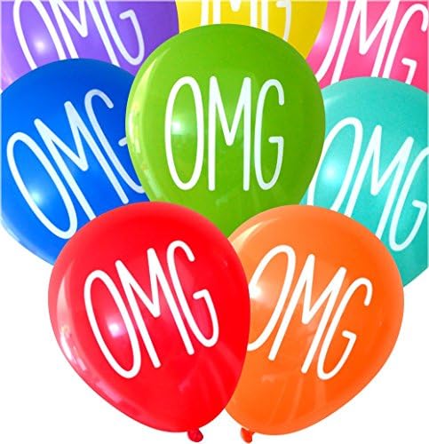OMG Balloons (16 pcs) by Nerdy Words (Assorted Bright)