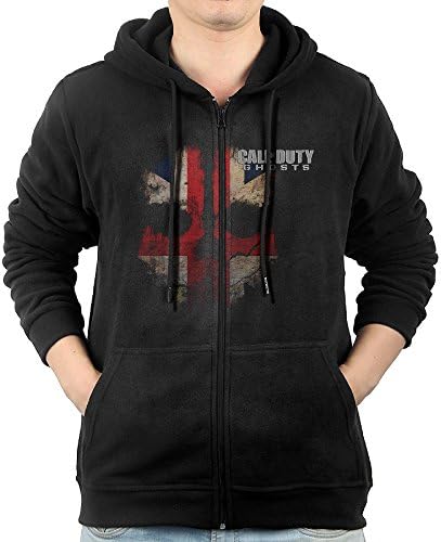 Mens Call Of Duty Game Design Men's Slim Fit Zip-up Hoodies Fleece Sweatshirts JacketLarge