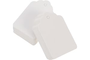 RUNROTOO 1000pcs White Paper Clothes and Shoe Price Tags with Blank Design for Easy Writing in Clothing Shop