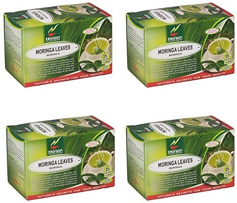 Moringa Tea 100% Natural & Caffeine Free - Helps Lower Glucose Levels, Helps Fight Cholesterol - 100 Tea Bags Bundle - Strengthens Immune System