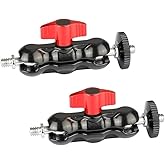 CAMVATE Universal Magic Arm with with Dual Ball Heads(Red,2 Pieces) - 2079