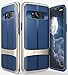 Galaxy S8 Case, Vena [vAllure] Wave Texture [Bumper Frame][CornerGuard Shockproof | Strong Grip] Slim Hybrid Cover for Samsung Galaxy S8 (Gold/Navy Blue)
