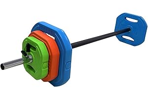 Adjustable Barbell Weight Set, 40lb / 20kg Free Weights with PU-Coated Plates, Home & Gym Workout Barbell Kit, Customizable D