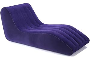 Inflatable Sofa, FOME Flocked Lounge Chair Inflatable Leisure Sofa Recliner Lazy Couch S-Type Sofa Bed Lounger Creative Lunch