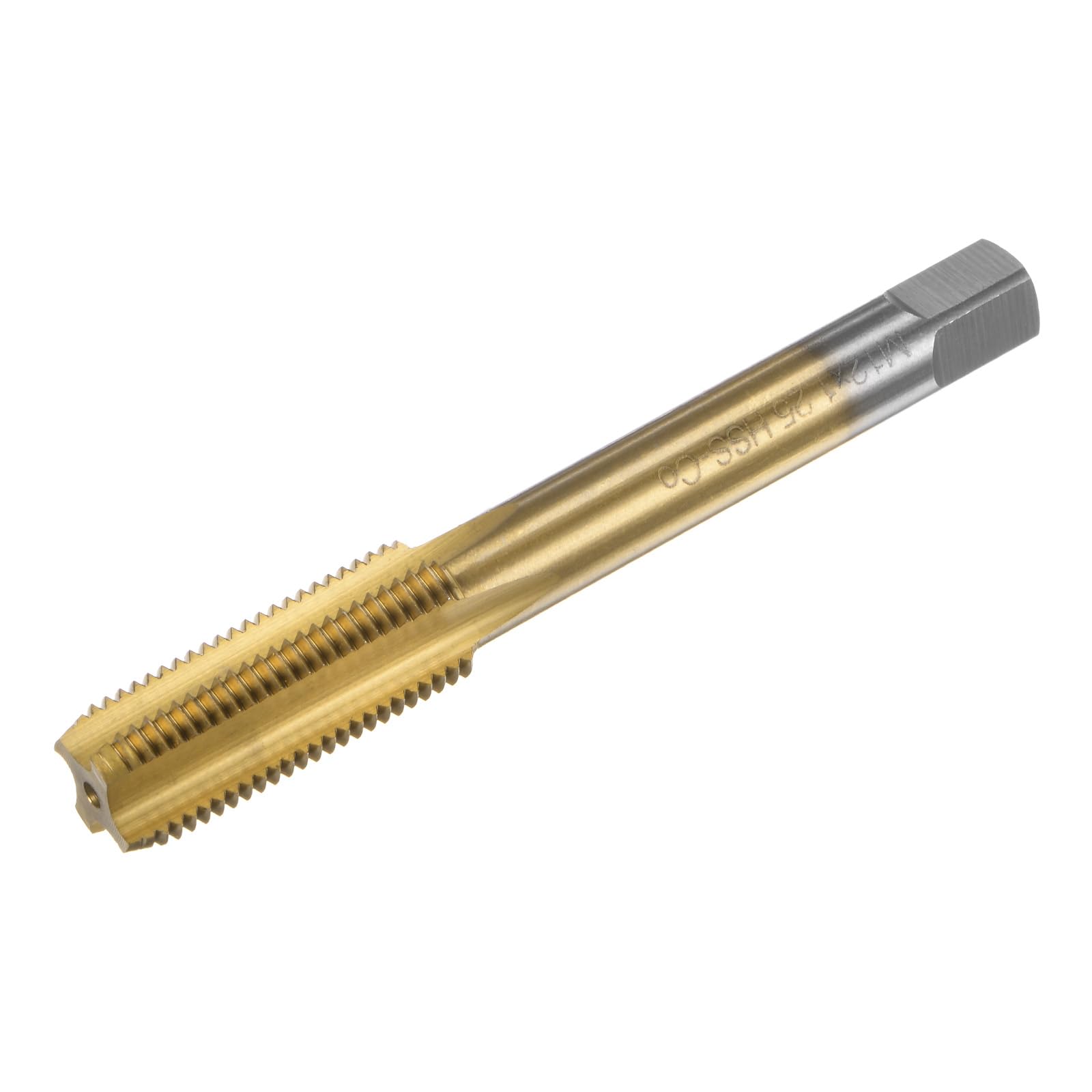 uxcell Metric Thread Tap M12 x 1.25 H2 Titanium Coated HSS-CO (M35 High Speed Steel) Straight Flutes Machine Screw Tap Threading Tapping Repair Tool