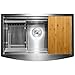 AKDY Handmade Workstation Ledge 33-inch Farmhouse Apron Mount Kitchen Sink Single Bowl in Stainless Steel 33