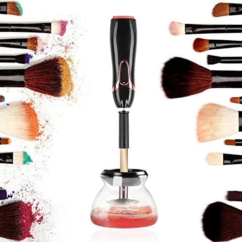 Makeup Brush Cleaner, Morgofun Automatic Makeup Brush Cleaner and Dryer Machine 360 Rotation with 8 Rubber Holders, Suit for All Size Makeup Brushes