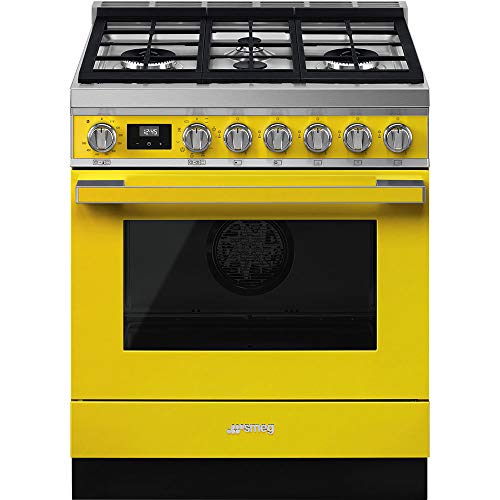 Smeg Portofino Aesthetic ProStyle 30Inch Freestanding Dual Fuel Range