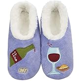 Snoozies Wine Slipper Socks for Women, Funny Wine Gifts and House Slippers Soft Non-Slip, Sherpa Lining, Indoor Cute Slippers