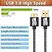 Galaxy S5 /Note 3 Charger, BEST4ONE 6ft Nylon Braided Charging Cable with 2.1A/5V Dual Port Fast Wall Charger Plug for Samsung Galaxy S5 and Note 3 (2in1) Black