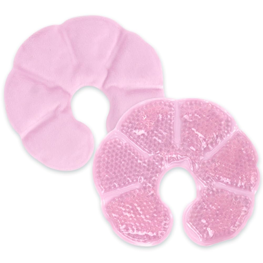 NEWGO® Breast Cooling Pads, 3-in-1 Breastfeeding Gel Pads for Nursing Pain Relief, Sore Nipples Mastitis Relief - Postpartum Essentials - 2Pack