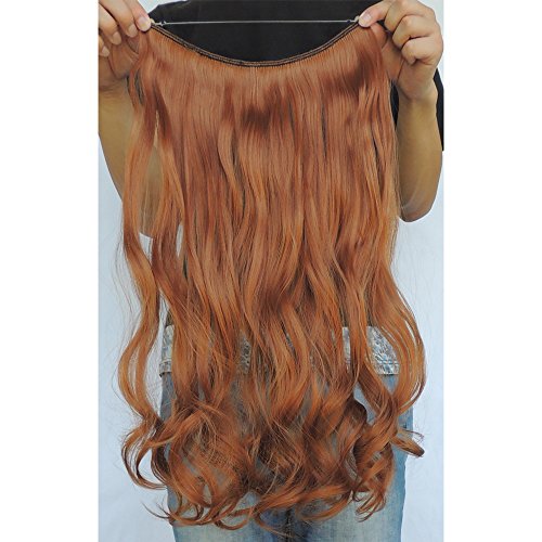 Secret Halo Hair Extensions Flip in Curly Wavy Hair Extension Synthetic Women Hairpieces 20" (Copper #30J) - Thumbnail 3