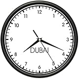 DUBAI TIME Wall Clock world time zone clock office business