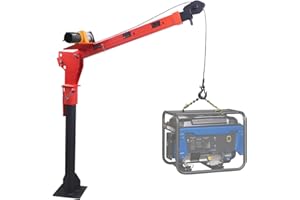 RUGCEL WINCH New 1100lb Folding Truck-Mounted Crane, with Electric Winch 3500 lb 12V, Painted Steel Pickup Truck Jib Cranes 360 Swivel Lift Electric Hoist