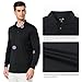 BALEAF Men's Polo Shirt Long Sleeve Golf Shirt UPF 50 Sun Protection Quick Dry for Tennis Lightweight Performance Shirt Black Size XL