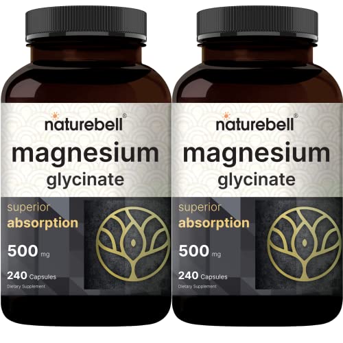 2 Pack Magnesium Glycinate 500mg, 480 Capsules 100 Chelated for Max