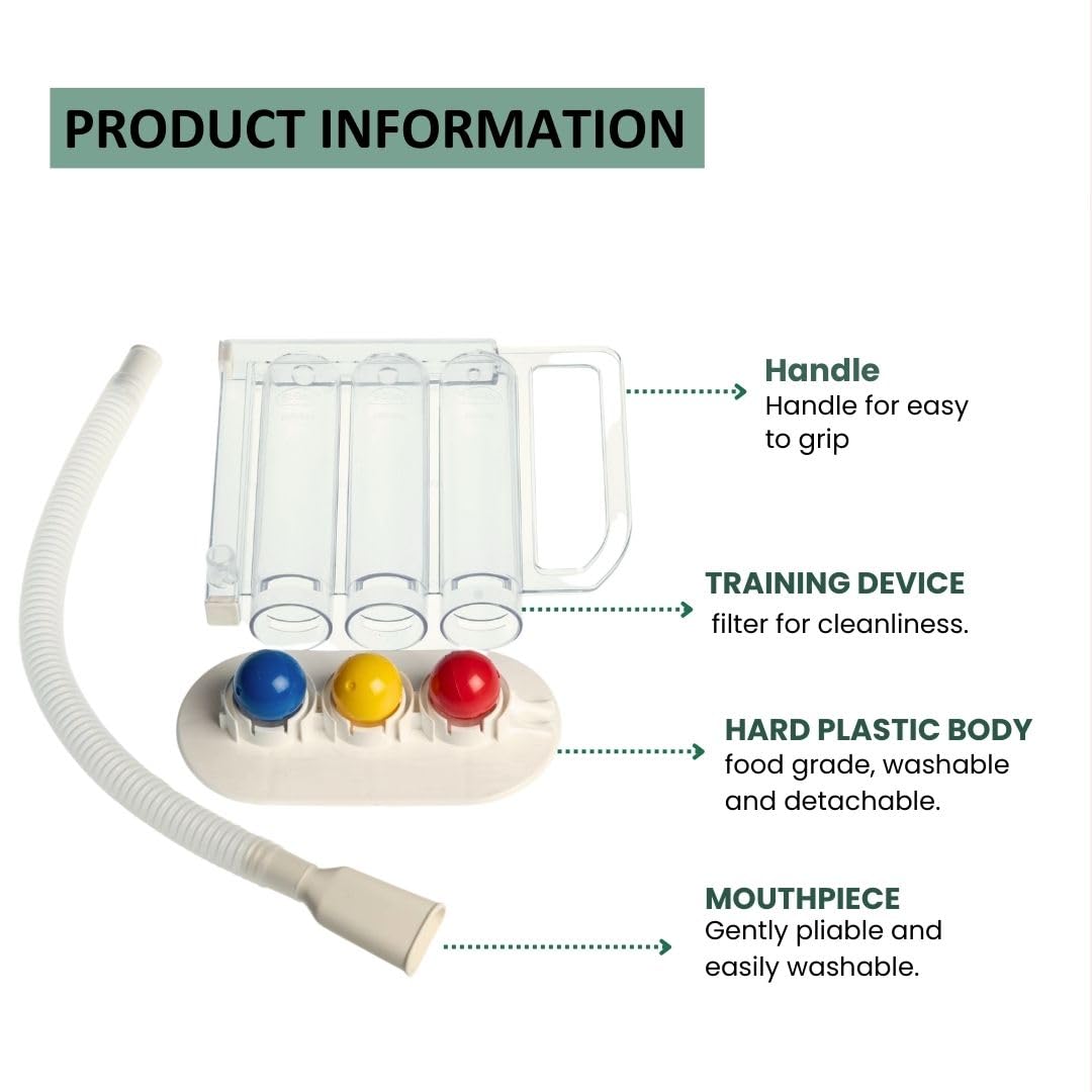 Wonder Care Deep Breathing Lung Exerciser | Incentive Spirometer | Adult Lung Trainer | Inhale Breathing Trainer