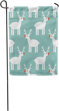 Amazon Com Semtomn Garden Flag Red Rudolph Cute Reindeer