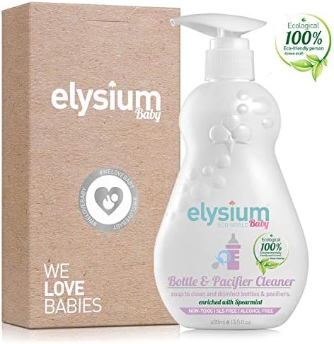 Premium Natural Baby Bottle Liquid Dish Soap by Elysium Eco World (TM): Superior Baby Bottles Cleaner/Sterilizer/ Natural Antibacterial, Non-Toxic, Bottle, Pacifier/Gentle, Ecological Formula