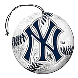 Licensed MLB New York Yankees Nu-Car Scent Baseball Shape W/Logo Air Freshener 3 Pack Set Team Logo w/Gift Box