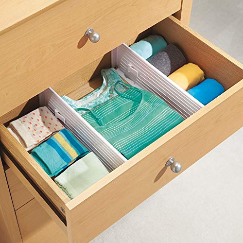 mDesign Adjustable, Expandable Drawer Organizer/Divider Foam Ends