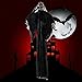 Halloween Ghost Decorations Animated Props Hanging Skeleton Flying Ghost Decor with Glowing Red Eyes for Yard Outdoor Indoor Party (Black, 1 PCS)