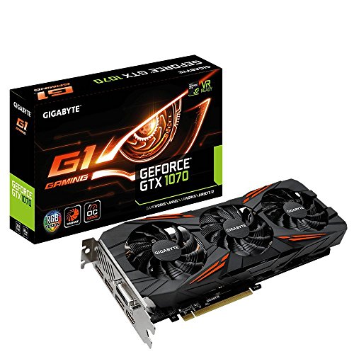Gigabyte GeForce GTX 1070 G1 Gaming Video/Graphics Cards GV-N1070G1 GAMING-8GD (Renewed)
