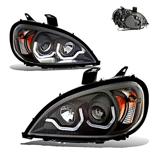 SPPC Black Projector Headlights For Freightliner Columbia (Pair) High/Low Beam Bulb Included
