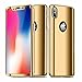 iPhone X Case Slim 360 Degrees Full Body Protection 3IN1 Anti-Scratch Plating Mirror Case Cover with Tempered Glass Screen + Hard PC Protector (iPhone x, Golden)