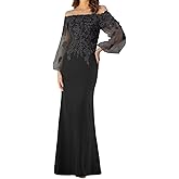 Mother of The Bride Dresses Long Sleeves Formal Evening Gowns Laces Appliques Off Shoulder Wedding Guests Party Dress