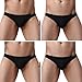 Avidlove Men Underwear Low Rise Briefs Solid Stretch Hip Bikinis 4 Packs Black XXL