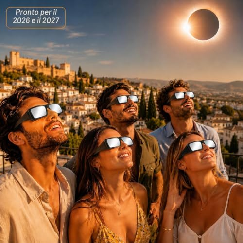 Solar Eclipse Glasses,2026 Approved, ISO 12312-2:2015(E) & CE Certified, Pack of 3 Strong Plastic Glasses for Direct Sun Observation