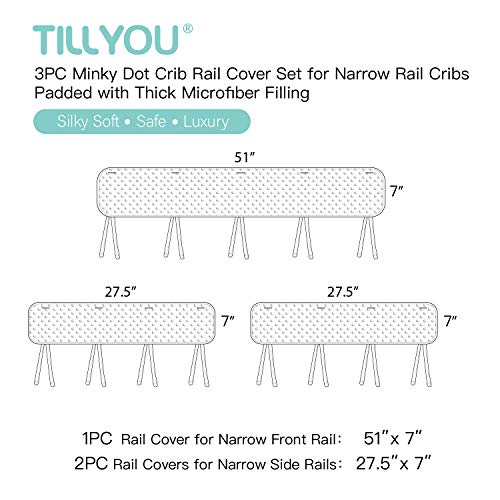 TILLYOU 3Piece Padded Baby Crib Rail Cover Protector Set from Chewing