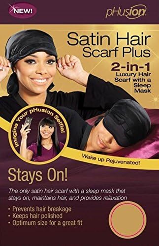 pHusion Luxury Satin Hair Scarf Plus Black MC by pHusion