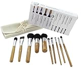 ETA Ultra Natural Goat Hair Premium Makeup Brush Set (10 Pcs, Bamboo) in Gift Package