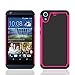 Voberry® Rubber Hybrid Hard Silicone Shockproof Case Cover For HTC Desire 626 626S (Hot Pink)
