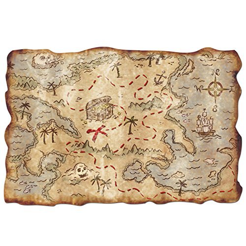Plastic Treasure Map Party Accessory (Value 3-Pack)