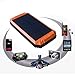 Solar Power Bank, PowerGreen10000mAh Solar Charger 2-Port USB - External Battery Pack Charger for iPhone 6/6s,Andriod,HTC and More (Orange)