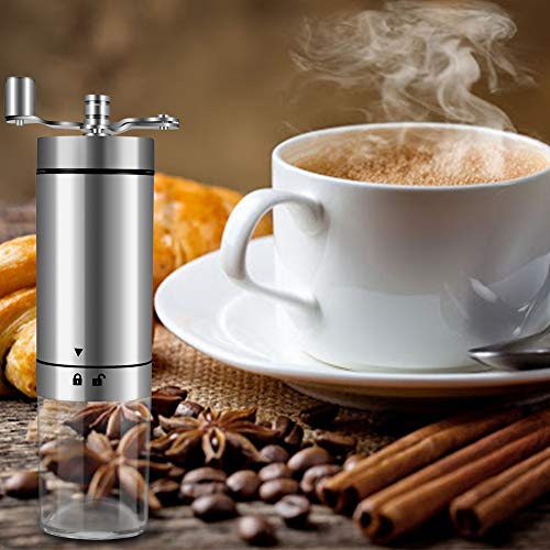 Linkax Kaffeemühle Manuell mit Keramikmahlwerk, Handkaffeemühle aus Edelstahl Faltbar Kaffeemühle Hand mit… – Bild 8