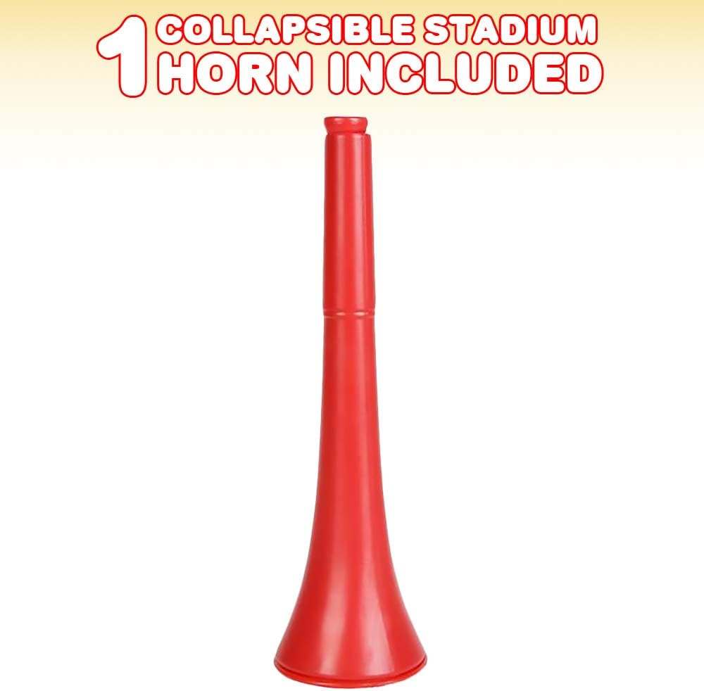 ArtCreativity Red Collapsible Stadium Horn, 1PC, Noise Maker School Spirit Toys for Sports Events and Parties, Cool Sports Party Decorations, Noisemaker Blow Horn with Collapsible Design, 27 Inches: Toys & Games