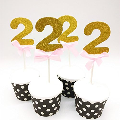 Hemarty 12 Pieces First Birthday Cupcake Toppers 1st Party Decorations Boy Girl I AM ONE Year Gold 1 Anniversary Paper Supplies (2, Pink)