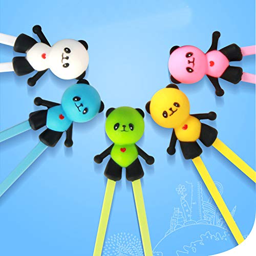 image for Makhry Cute Plastic Chopsticks with Silicone Guide/Functional Reusable