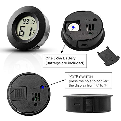 Mini Thermometer Hygrometer Digital Fridge Freezer Room Electronic Temperaturer Humidors Meters with LCD Display for Kitchen, Greenhouse, Garden, Closet