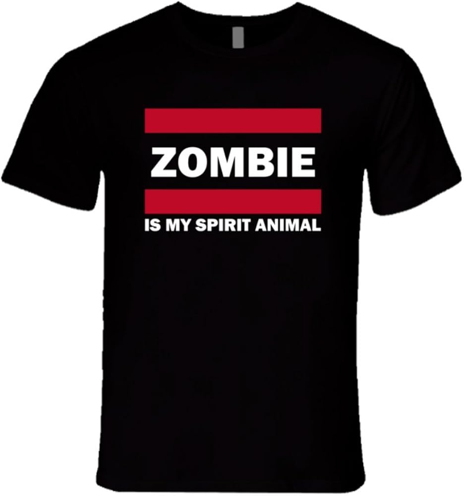 Best Of Tees Zombie is My Spirit Animal Popular Funny T Shirt 2XL Black