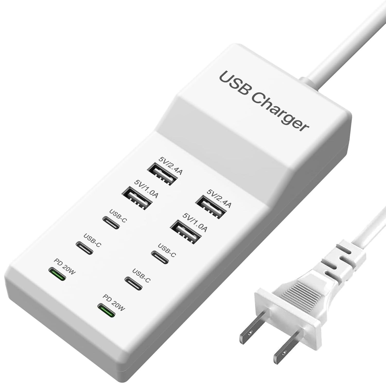 sccvee USB C Charging Station,10 Ports USB C Charger Dock Desktop 100W Multi Port with PD Fast Charger, Compatible with iPhone 14/13/12/11/Samsung S23/S22/S21/Tablet/Watch/Headphones