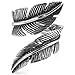 INBLUE Men,Women's Stainless Steel Ring Black Silver Tone Feather Vintage