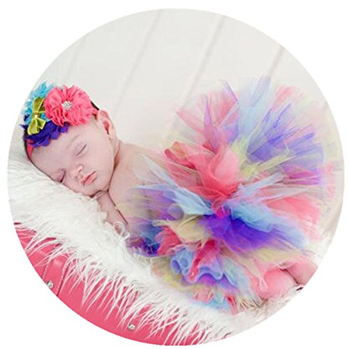 Sunward 2018 Unisex Newborn Girl Baby Outfits Photography Props Headdress Tutu Skirt (Multicolor 5) - Thumbnail 5