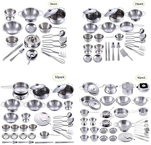 Kitchen Toys Set Anti-fall Stainless Steel for Boys and Girls Toys